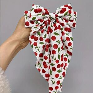 Cherry Print Hair Bow